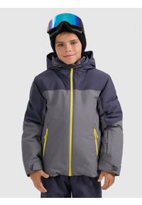 4f - 4F Kurtka narciarska membrana 5000 chłopięca - szara 128 (7-8 lat). Kolor: szary. Materiał: poliester. Sezon: lato #1