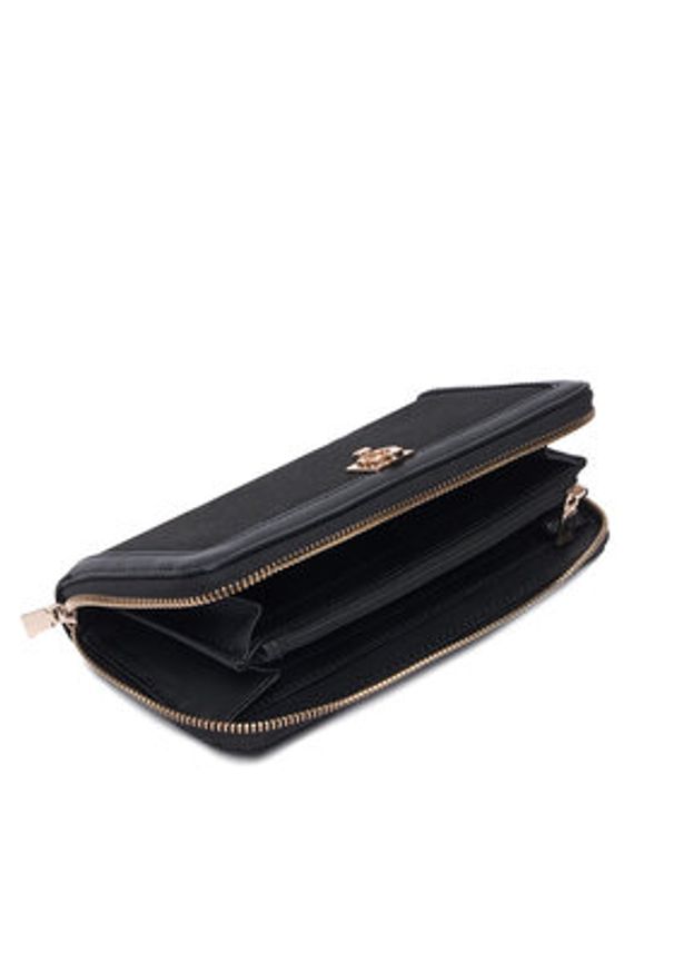 Guess Portfel Audrey Logo Slg SWJG97 55146 Czarny. Kolor: czarny. Materiał: materiał