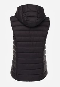 Renee - Czarna Przejściowa Kamizelka z Pikowaniem i Kapturem Neatwenna. Okazja: na co dzień. Typ kołnierza: kaptur. Kolor: czarny. Materiał: jeans. Styl: casual, elegancki, sportowy #8