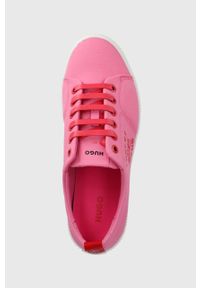 Hugo - HUGO buty Zero kolor różowy. Nosek buta: okrągły. Zapięcie: sznurówki. Kolor: różowy. Materiał: guma, włókno