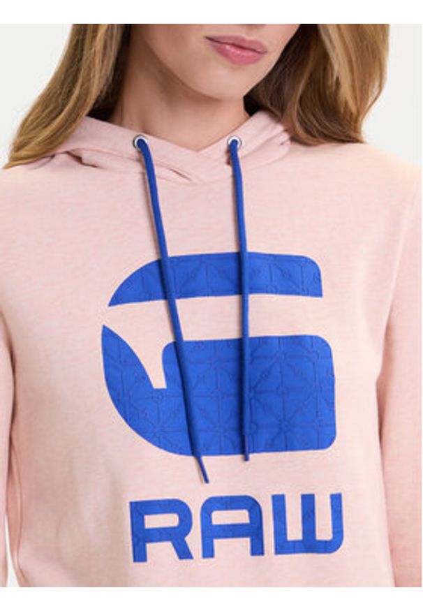 G-Star RAW - G-Star Raw Bluza Boyfriend Diamond Line Graphic Hooded D16236-A613-B243 Różowy Loose Fit. Kolor: różowy. Materiał: bawełna