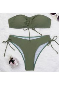 Intica - Strój kąpielowy bez ramiączek plażowy fason Macie. Kolor: zielony. Materiał: materiał