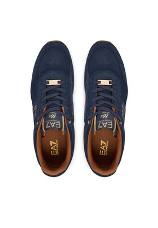 EA7 Emporio Armani Sneakersy 7X000648 AF17465 MZ566 Granatowy. Kolor: niebieski. Materiał: skóra