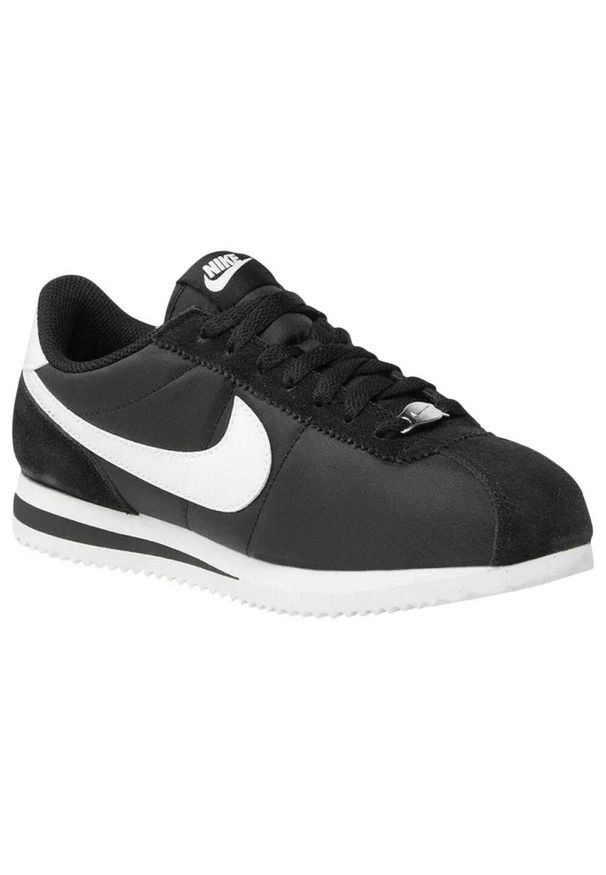 Nike - Damskie Skórzane Buty Sportowe Cortez. Kolor: czarny, biały, wielokolorowy. Materiał: skóra. Sezon: zima. Styl: sportowy