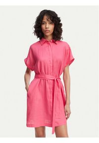GANT - Gant Sukienka koszulowa 4503514 Różowy Relaxed Fit. Kolor: różowy. Materiał: len. Typ sukienki: koszulowe #1