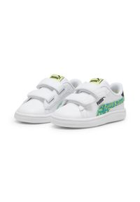 Puma - Sneakersy dla małych dzieci PUMA Smash 3.0 Masked Hero PUMA. Kolor: żółty, biały, wielokolorowy, zielony. Materiał: skóra. Szerokość cholewki: normalna. Wzór: nadruk