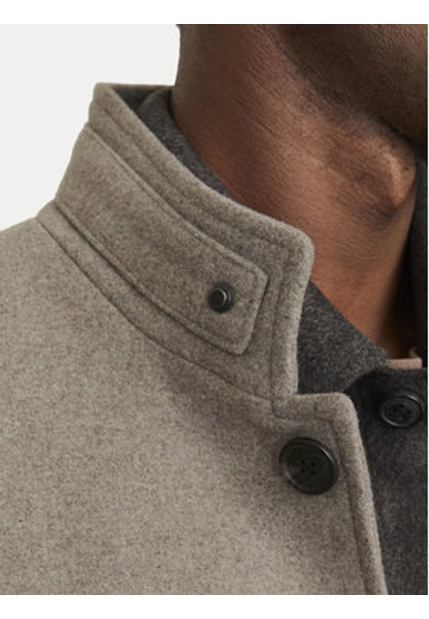 Jack & Jones Płaszcz wełniany Melton 12258672 Beżowy Regular Fit. Kolor: beżowy. Materiał: syntetyk