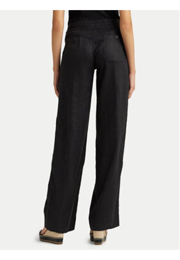 Lauren Ralph Lauren Spodnie materiałowe 200735136001 Czarny Wide Leg. Kolor: czarny. Materiał: len