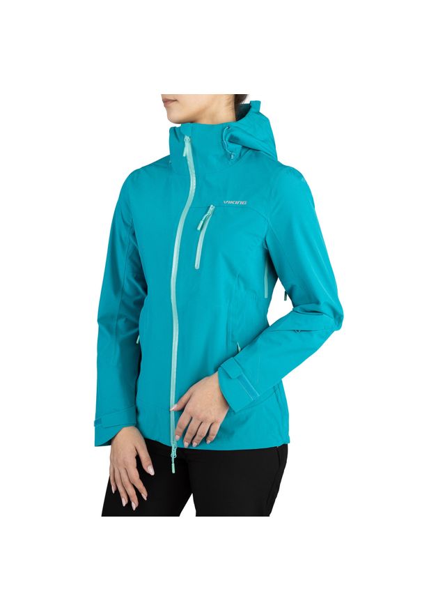 Kurtka damska trekkingowa Viking Trek Pro 2.0 Lady. Kolor: turkusowy, niebieski, wielokolorowy. Sport: turystyka piesza