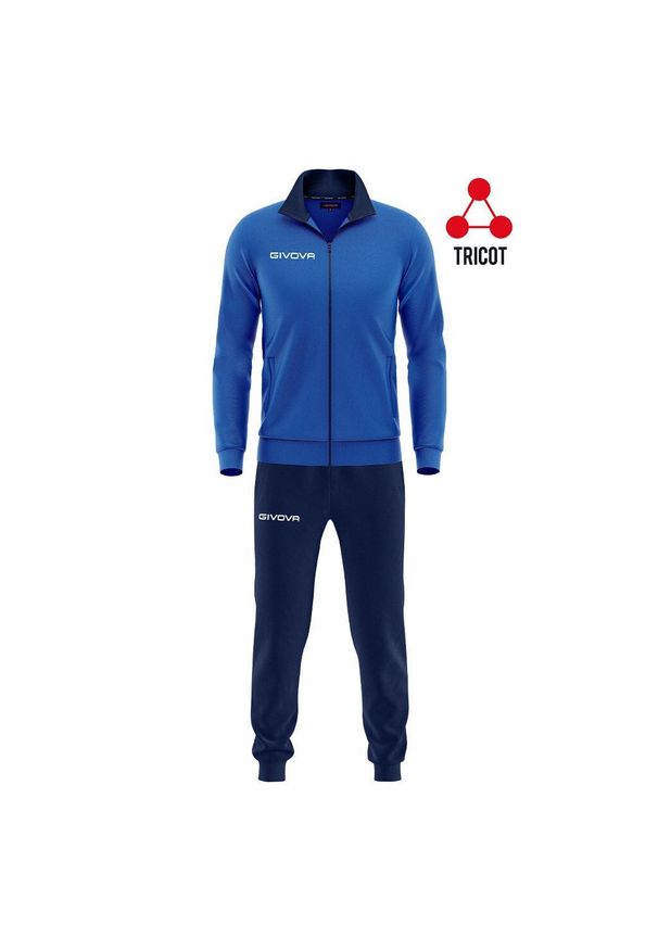Dres piłkarski dla dorosłych Givova Tuta Torino granatowo-niebieski. Kolor: niebieski. Materiał: dresówka. Sport: piłka nożna