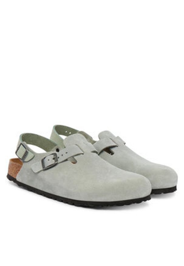 Birkenstock Sandały Tokio 1031626 Szary. Kolor: szary. Materiał: skóra, zamsz