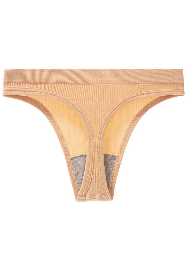 Intica - Stringi niewidoczne pod ubraniem z elastycznego materiału Nubia. Kolor: beżowy. Materiał: materiał