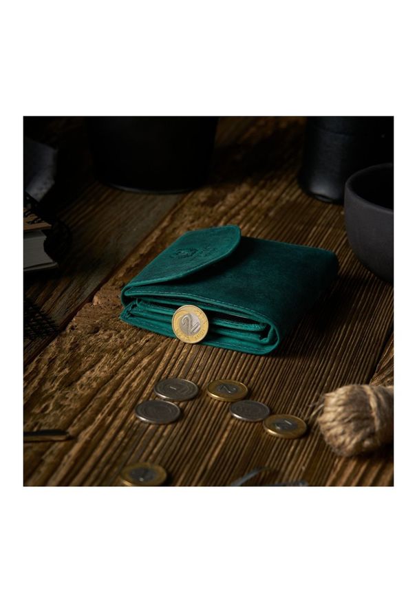 Portfel skórzany vintage PAOLO PERUZZI RFID T-12-GR zielony. Kolor: zielony. Materiał: skóra