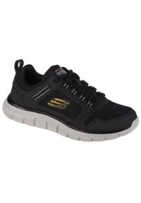 skechers - Buty do chodzenia męskie Skechers Track Knock. Zapięcie: sznurówki. Kolor: żółty, wielokolorowy, czarny, szary. Materiał: materiał, syntetyk, tkanina. Szerokość cholewki: normalna. Sport: turystyka piesza