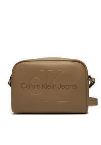 Calvin Klein Jeans Torebka Sculpted Camera Bag18 Mono K60K612220 Beżowy. Kolor: beżowy. Materiał: skórzane