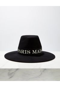 MAISON MICHEL PARIS - Czarny kapelusz Kyra. Kolor: czarny. Wzór: aplikacja