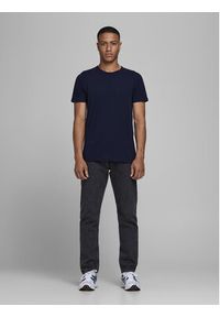 Jack & Jones - Jack&Jones T-Shirt Basic 12058529 Granatowy Stretch Fit. Kolor: niebieski. Materiał: bawełna