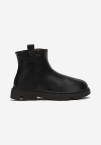 Born2be - Czarne Botki Sztyblety na Grubej Podeszwie Dunisani. Okazja: na imprezę, na uczelnię. Kolor: czarny. Materiał: jeans. Styl: elegancki