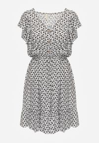 Renee - Biała Bawełniana Sukienka o Rozkloszowanym Kroju z Guzikami w Kwiatowy Wzór Roniva. Okazja: na co dzień, na imprezę. Kolor: biały. Materiał: bawełna. Wzór: kwiaty. Sezon: lato. Typ sukienki: proste, rozkloszowane. Styl: casual #3