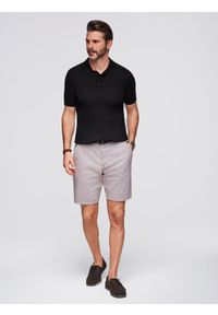 Ombre Clothing - Męska koszulka polo z wiskozą SLIM FIT w pionowy prążek – czarna V1 OM-POSS-0143 - XXL. Typ kołnierza: polo. Kolor: czarny. Materiał: wiskoza. Wzór: prążki. Styl: klasyczny, elegancki #4