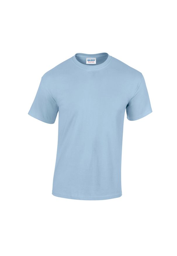GILDAN - Ciężka Bawełniana Koszulka Unisex Dla Dorosłych. Kolor: niebieski. Materiał: bawełna. Sport: turystyka piesza