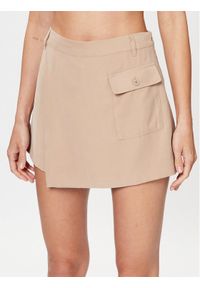 DKNY Szorty materiałowe P3BNTR11 Beżowy Regular Fit. Kolor: beżowy. Materiał: wiskoza