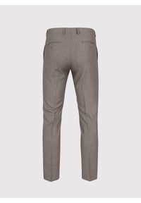 Pako Lorente - PAKO LORENTE – Beżowe spodnie garniturowe w prążek. Kolor: beżowy. Materiał: poliester, wiskoza. Wzór: prążki. Styl: elegancki #2