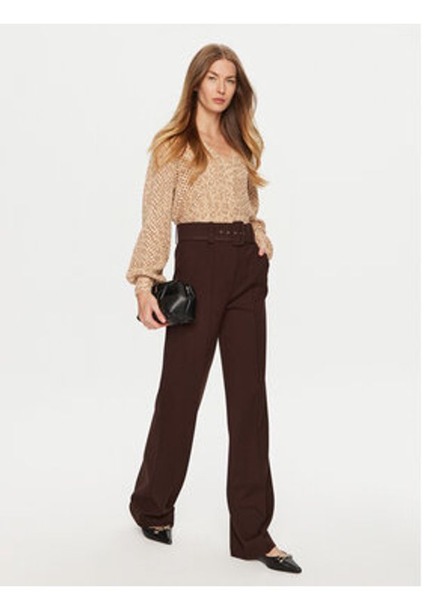 TwinSet - TWINSET Kardigan 241TT3271 Beżowy Regular Fit. Kolor: beżowy. Materiał: bawełna