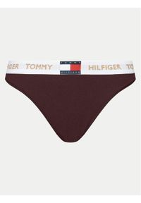 TOMMY HILFIGER - Tommy Hilfiger Stringi UW0UW05655 Bordowy. Kolor: czerwony. Materiał: bawełna