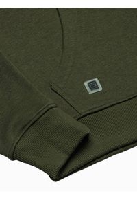 Ombre Clothing - Bluza męska z kapturem B1224 - khaki - XXL. Typ kołnierza: kaptur. Kolor: brązowy. Materiał: poliester, bawełna #2