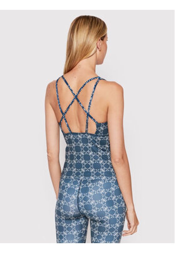 Guess Top V2YP14 MC03W Niebieski Slim Fit. Kolor: niebieski. Materiał: syntetyk