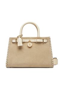 TOMMY HILFIGER - Tommy Hilfiger Torebka American Icon Mini Tote Su AW0AW17469 Beżowy. Kolor: beżowy. Materiał: skórzane, zamszowe