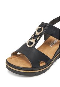 Rieker Sandały CEO-67498-00 Czarny. Kolor: czarny. Materiał: materiał #7