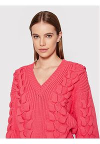 IRO Sweter Arwy AQ240 Różowy Relaxed Fit. Kolor: różowy. Materiał: bawełna, syntetyk