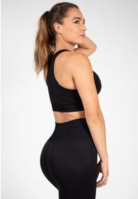 GORILLA WEAR - Yava Bezszwowe Biustonosz sportowy - Czarny. Kolor: czarny. Sport: fitness