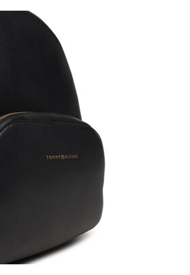 TOMMY HILFIGER - Tommy Hilfiger Plecak Th Logo Backpack AW0AW18118 Czarny. Kolor: czarny. Materiał: skóra