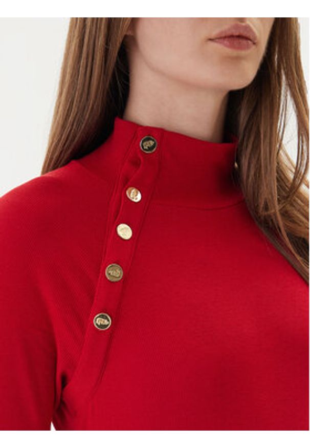 Lauren Ralph Lauren - LAUREN RALPH LAUREN Sukienka dzianinowa 200980036002 Czerwony Slim Fit. Kolor: czerwony. Materiał: bawełna