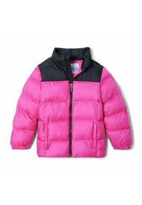columbia - Kurtka Puchowa Columbia Puffect Jacket Dziecięca. Kolor: różowy. Materiał: puch