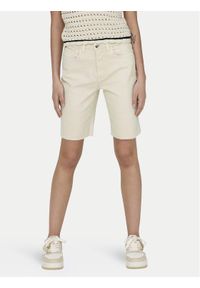 only - ONLY Szorty jeansowe Emily 15311258 Écru Mom Fit. Materiał: bawełna