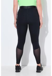 ULLA POPKEN - Damskie Legginsy sportowe wstawka z siateczki szybkoschnące z recyklingu. Kolekcja: plus size. Kolor: czarny. Materiał: elastan, poliamid, materiał