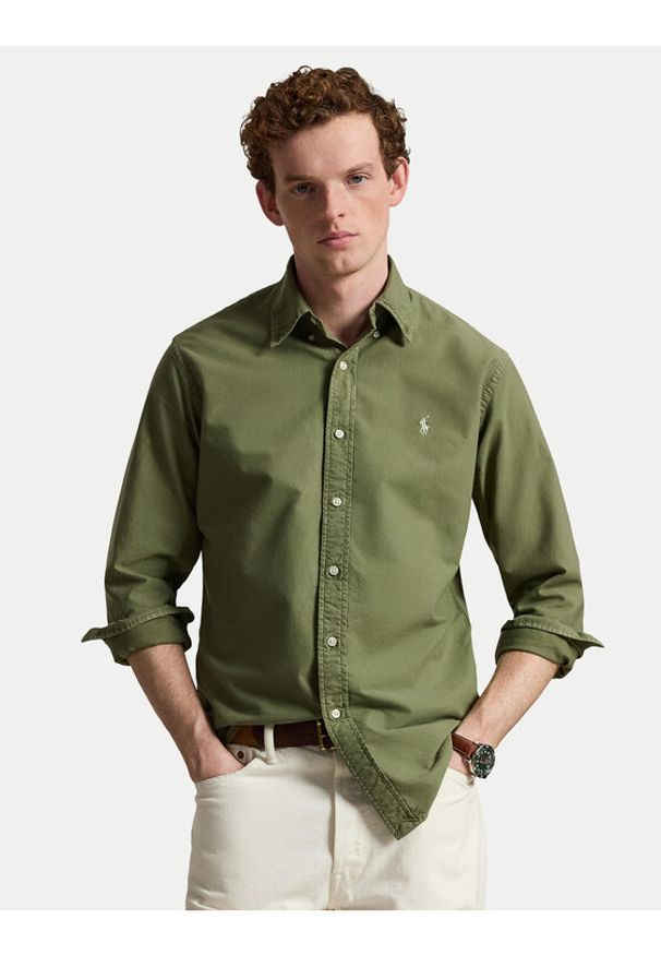 Polo Ralph Lauren Koszula 710805564510 Zielony Regular Fit. Typ kołnierza: polo. Kolor: zielony. Materiał: bawełna