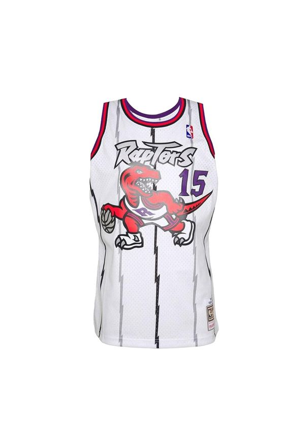 Koszulka do koszykówki Mitchell & Ness Toronto Raptors Vince Carter Biały. Kolor: biały. Sport: koszykówka