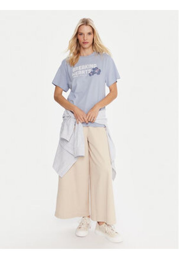 Roxy T-Shirt Hangloose The Sky ERJZT06020 Niebieski Regular Fit. Kolor: niebieski. Materiał: bawełna
