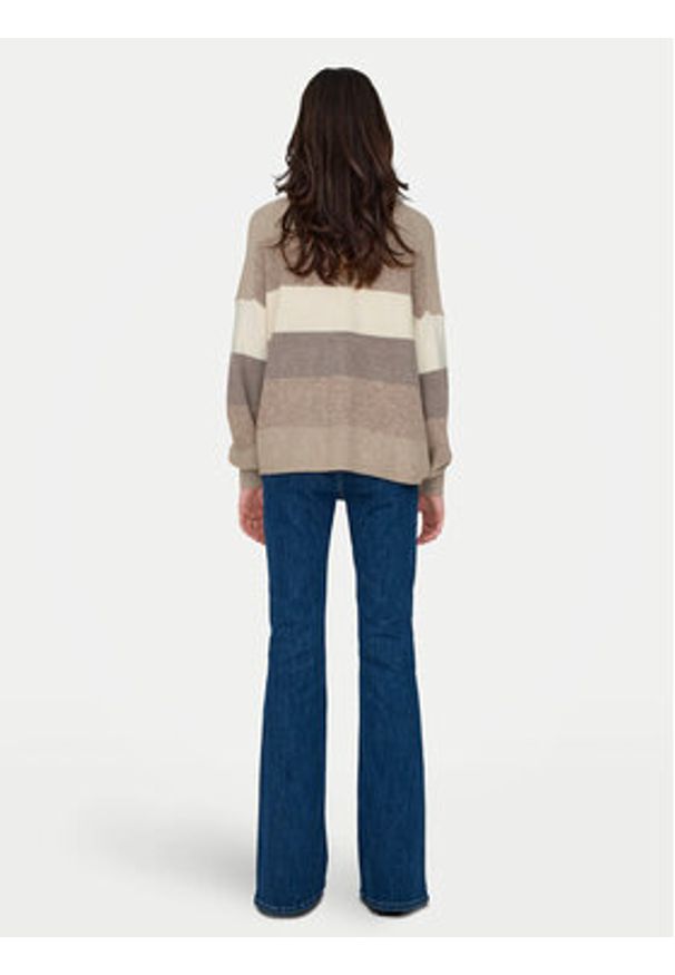 only - ONLY Sweter Atia 15220044 Beżowy Regular Fit. Kolor: beżowy. Materiał: wiskoza, syntetyk