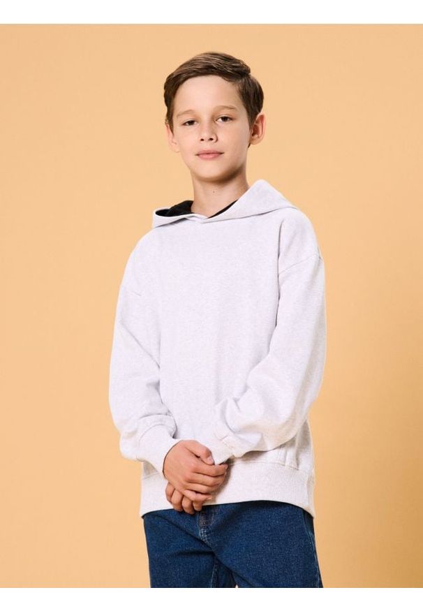 Sinsay - Bluza hoodie ze ściągaczami - szary. Kolor: szary