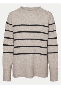 Vero Moda Sweter Flawless 10320487 Beżowy Loose Fit. Kolor: beżowy. Materiał: syntetyk #4