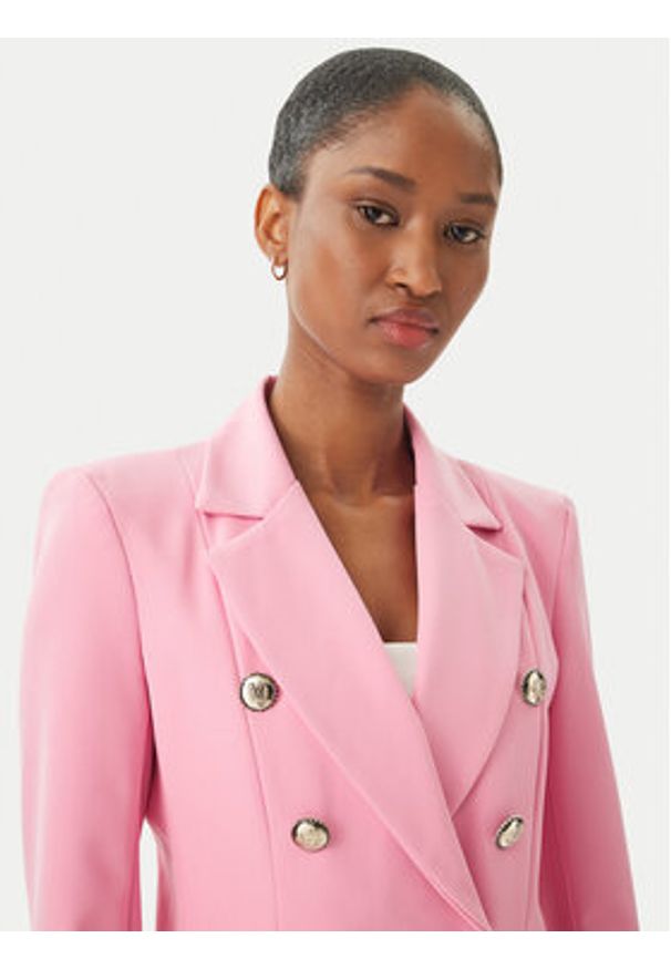 Maryley Marynarka 26EB139/43BB Różowy jasny Regular Fit. Kolor: różowy. Materiał: syntetyk