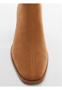 mango - Mango Botki Gloria 57072508 Beżowy. Kolor: beżowy. Materiał: skóra, zamsz #4