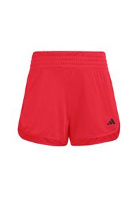 Adidas - Szorty Pacer Essentials Knit High-Rise. Kolor: czerwony, wielokolorowy, czarny. Materiał: materiał