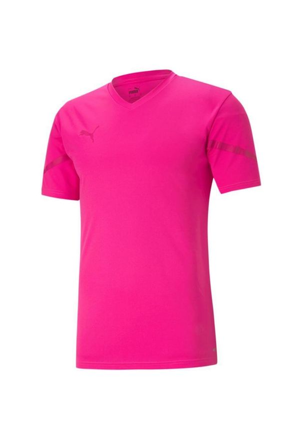 Puma Teamflash męski t -shirt fluo różowy 2xl - sportowy. Kolor: wielokolorowy. Materiał: poliester